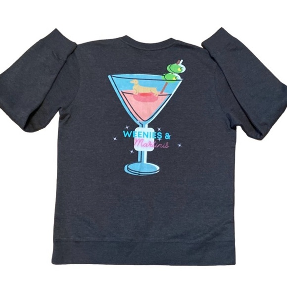 District V.I.T. Fleece Gray Weenies & Martinis Sweatshirt Size Large - Picture 5 of 10